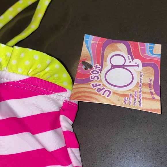 NWT Girls Op one piece stripe swimsuit - Picture 4 of 8
